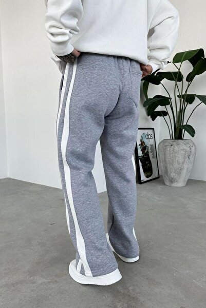 HAFKAGİYİM Gray Piece Stripe Detail Embellished Baggy Tracksuit