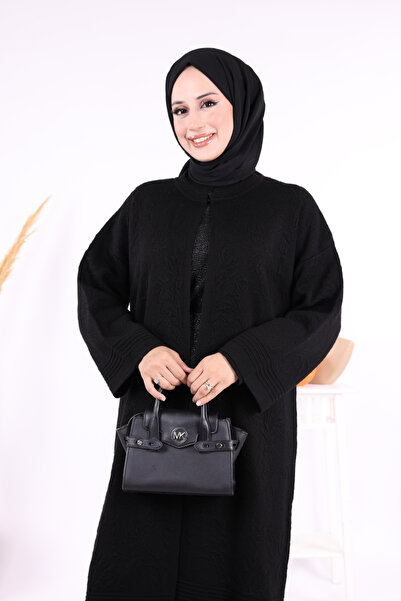 Bym Fashion Embossed Pattern Cardigan 9085 Black