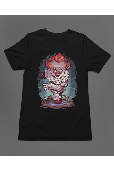 Bumeta تي شيرت IT Pennywise Chibi من الرسوم المتحركة للجنسين