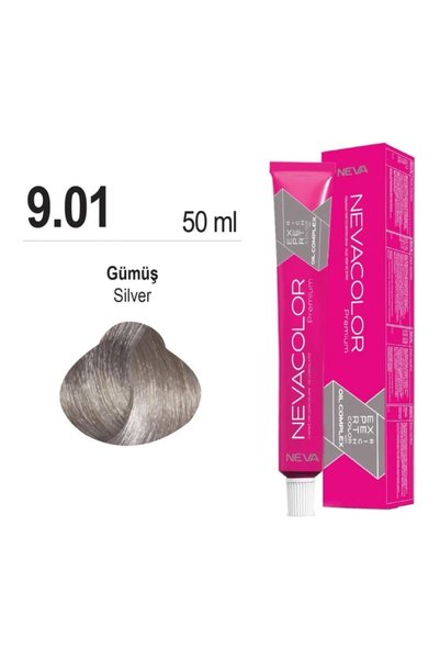 Nevacolor Premium NEVACOLOR SAÇ BOYASI 9.01 GÜMÜŞ