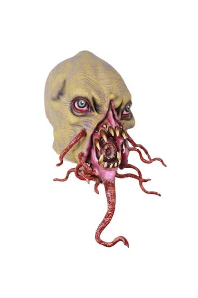 Zherqon Mască de Halloween cu zombie extraterestru, latex, pentru bal mascat, petreceri