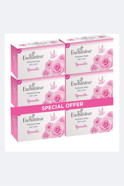ENCHANTEUR صابون معطر رومانسي بخلاصة الورد والياسمين، ١٢٥ غرام × ٦ قطع