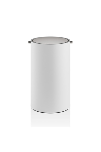 Decor Walther Stone Trash Can Swinging Lid - White/Chrome
