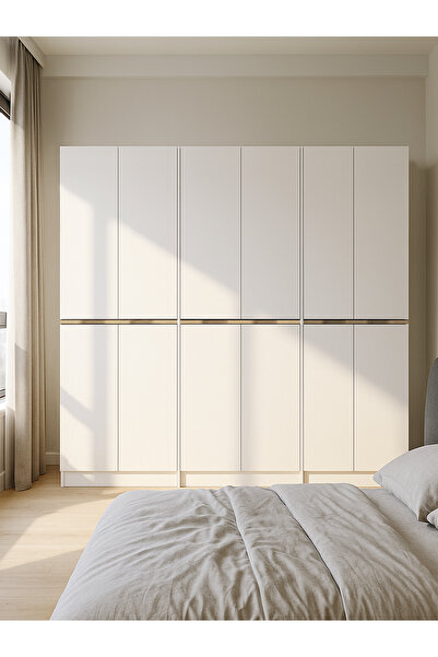 dorpek Lias 6 Kapaklı Gardırop - 182 cm Y, 184 cm G - Genç Odası ve Yatak Odası Gardırop