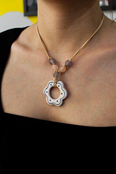 Kaljic Art Studio Cerina Pearl El Yapımı Seramik Çiçek Kolye