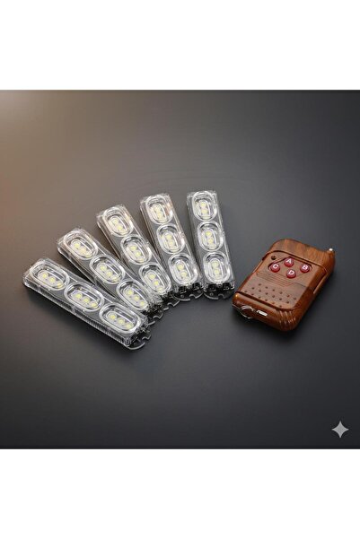 Space İkaz özellikli Lamba Uzaktan Kumandalı 4'lü 9x4 Led Beyaz-Beyaz/Kırmızı-Mavi renkler