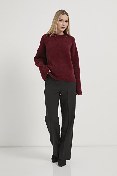 Arma Life Women's Oversize Soft Casual Burgundy Knit Sweater