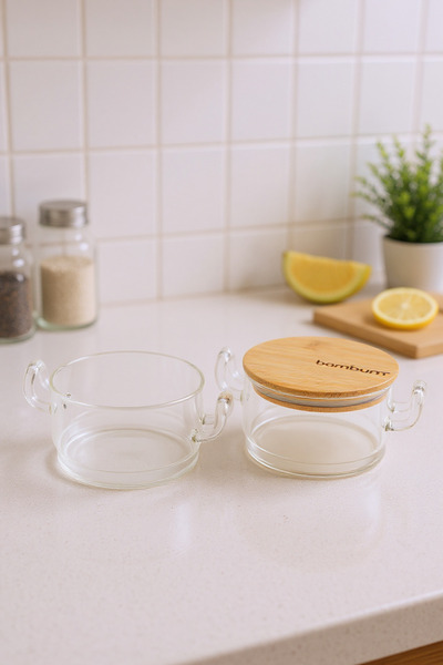 Bambum Modena 2-Piece Glass Storage Container with Bamboo Lid