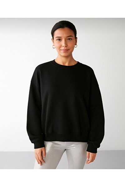 Keywest Γυναικείο φούτερ με λαιμόκοψη 3 νήματα Oversize Basic