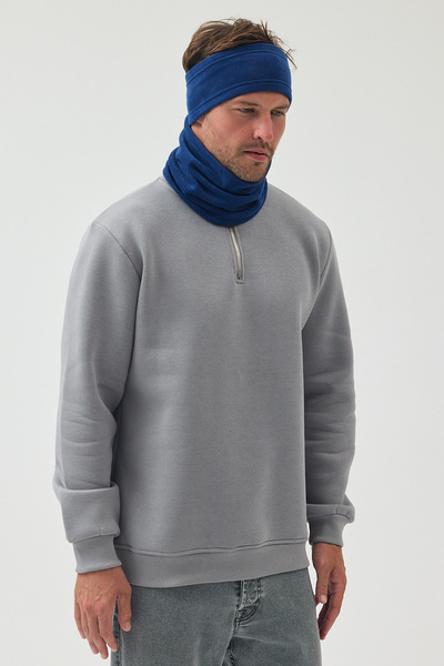 Butikgiz %100 Mikro Polar Esnek Çok Fonksiyonlu Boyunluk + Saç Bandı Unisex Kışlık Set