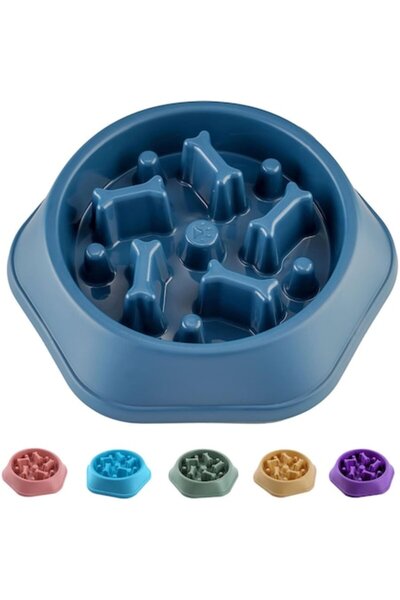 Manolex Bol cu ​​hrănire lentă pentru câini și pisici, capacitate mare, funcție anti-balonare, design labirint