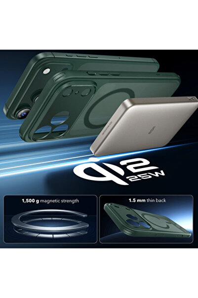 ESR Husa iPhone 17 Pro Classic Hybrid HaloLock, verde