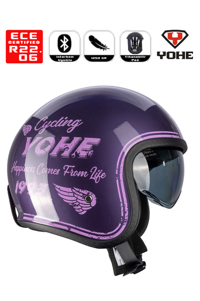 Yohe MOTOR KASKI 880-SHİNY BLUE/PURPLE/WHİTE