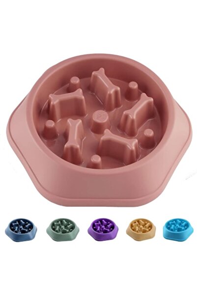 Manolex Bol cu ​​hrănire lentă și bol cu ​​apă anti-vărsare pentru câini și p...