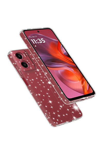 Techsuit Carcasă cu sclipici Motorola Moto G05 SparkleSkin, transparentă