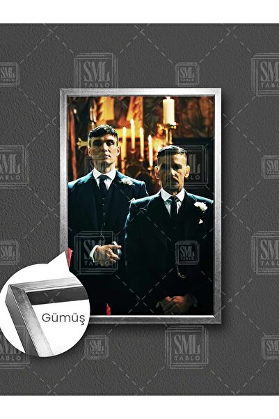 SML TABLO Peaky Blinders Dizisi Takım Elbise Thomas Shelby Çerçeveli Dikey Ka...
