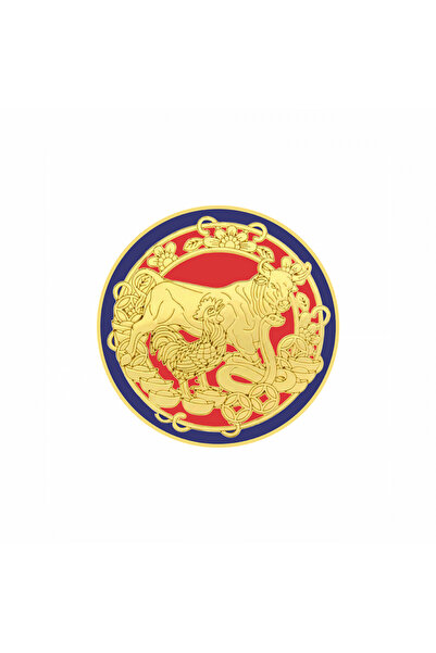 Feng Shui Sticker with annual amulet with buffalo, rooster and snake - small
