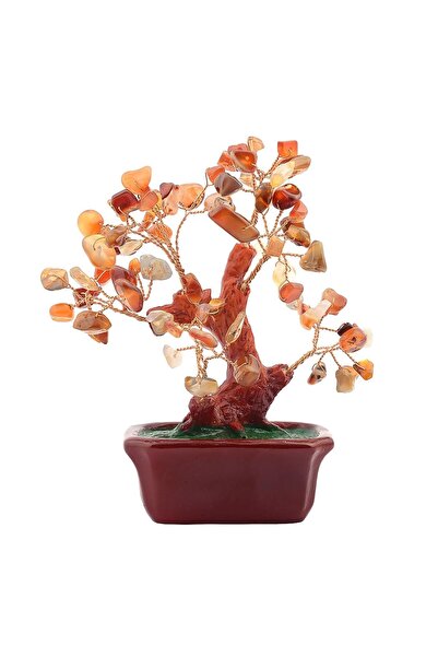 Feng Shui Agate tree on ceramic stand - 24 cm high