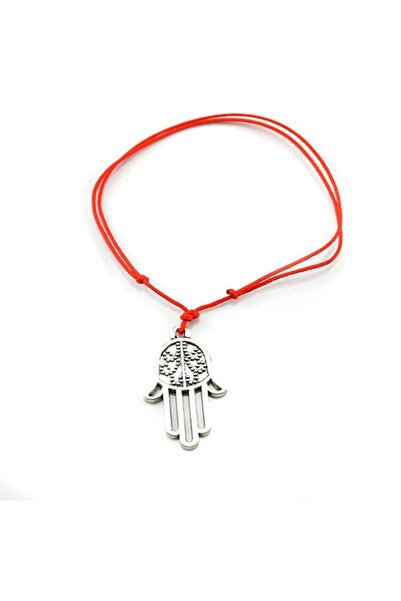 Feng Shui Bratara cu mana lui Fatima din metal pe snur rosu