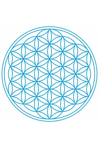 Feng Shui Abtibild sticker cu Floarea Vietii , Simbolul vietii - Albastru mare