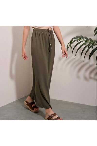 BEYAZTOPTAN Women's Aerobine Pants with Belt and Elastic Waist