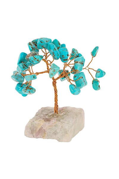 Feng Shui Copacel cu pietre protectoare de turcoaz pe suport de piatra