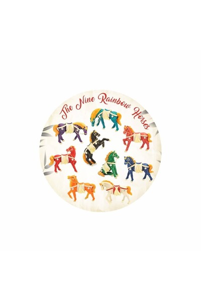 Feng Shui Abtibild sticker cu cei 9 cai curcubeu - mic