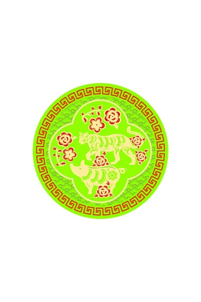 Feng Shui Abtibild sticker cu prietenii secreti - Tigru si Mistret 2025 -mic