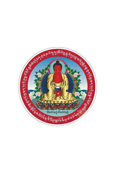 Feng Shui Abtibild sticker cu Amitabha Buddha - mic