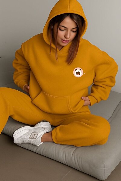 DM DOLCE MORE سترة بغطاء للرأس مطبوع عليها باندا صغيرة للجنسين