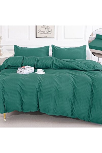 Casa de Vis Set lenjerie de pat dublu, bumbac satinat, 180 x 200 cm, 4 piese,...