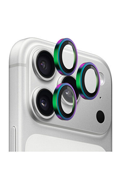 BLUEO Folie iPhone 17 Pro cu ramă metalică originală, multicoloră