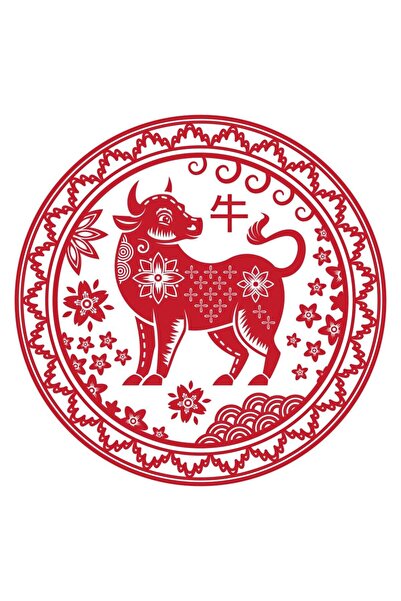 Feng Shui Abtibild sticker cu zodia Bivol - mare