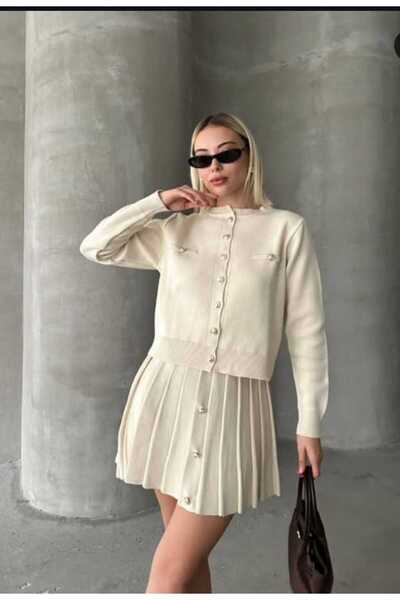 Cemre Life 10-кнопковий кардиган з спідницею