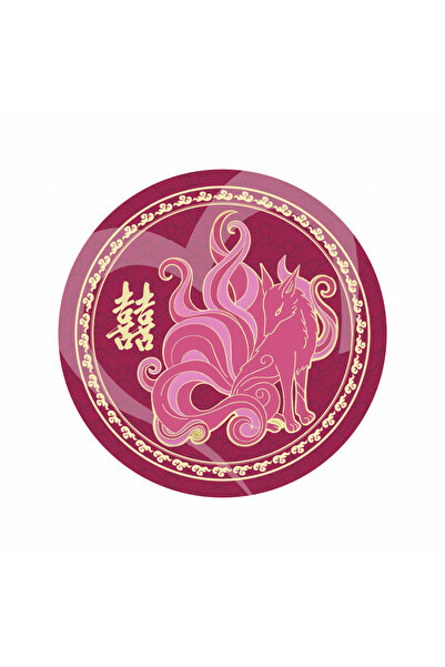 Feng Shui Sticker for love and affection with the fox with 9 tails - large