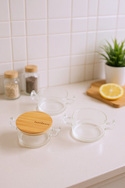 Bambum Modena 3-Piece Glass Storage Container with Bamboo Lid