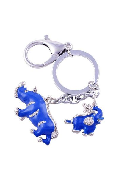 Feng Shui Amuleta cu Elefant si Rinocer albastri