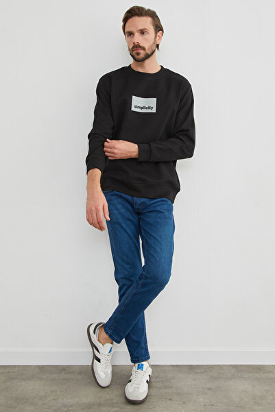 Fulla Moda Φούτερ με λαιμόκοψη με στάμπα Simplicity