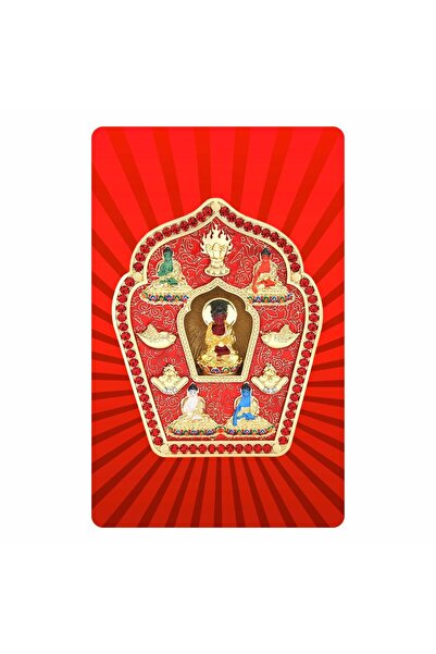 Feng Shui Card cu Buddha Medicine Amitabha Rosu Gau