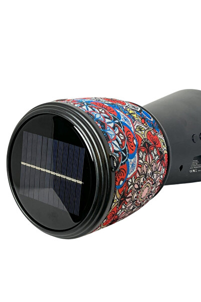 TEHNOSHOP Portable 10W solar Bluetooth speaker with FM radio and LED flashlight