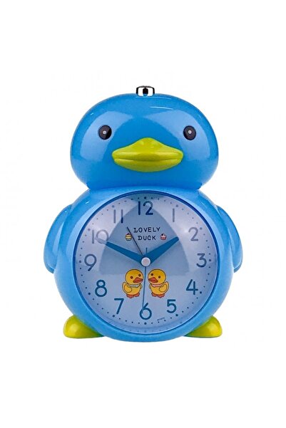 velve Ceas de masa decorativ, cu functii, aspect boboc de rata, Albastru, 14x...