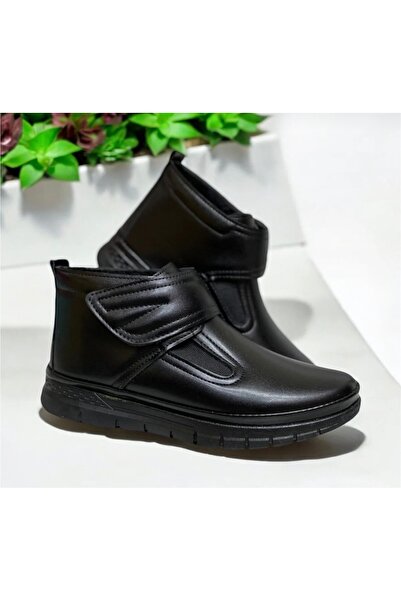 Wanetti kadın siyah cırtlı ortapedik taban anne bot