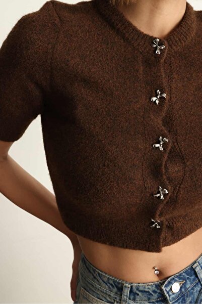 Swass Half Sleeve Knitwear Cardigan Brown