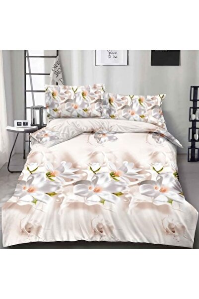 Casa de Vis Set double bedding, satin cotton, 180 x 200 cm, 4 pieces, elastic, multicolor