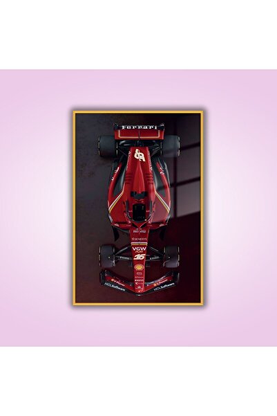 GAAGART Metal Çerçeveli Temperli Cam Tablo Ferrari Formula 1 Araba