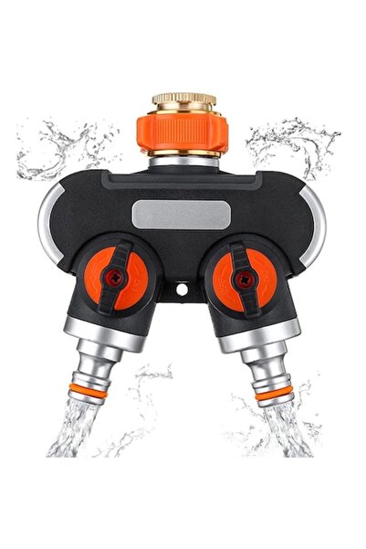 Manolex Conector de robinet pentru furtun, tip divizor, cu 2 căi, anti-scurgere, compatibil cu 3/4", presiune 10 bar