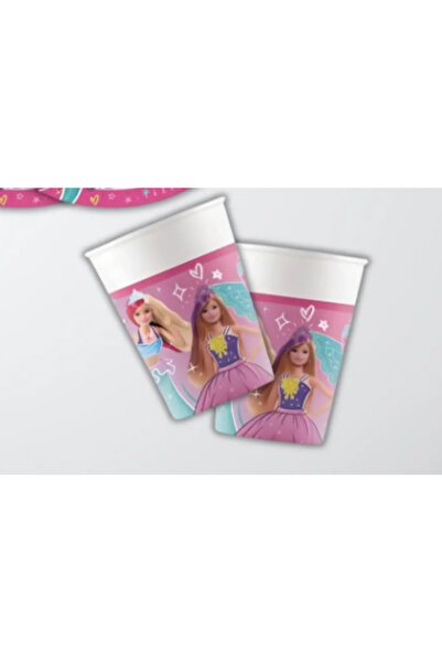 era balon BARBİE Lisanslı Doğum Günü Parti Bardağı – Tek Kullanımlık Karton B...