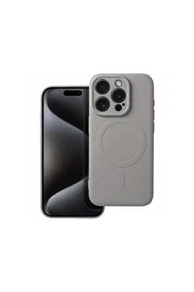 OEM Husa MagSafe pentru Apple iPhone 15 Pro Max Silicone Mag Gri