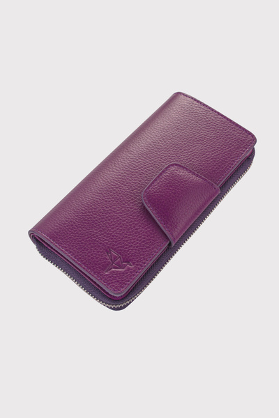 Garbalia Lobby Genuine Leather Plum Portfolio Women's Wallet