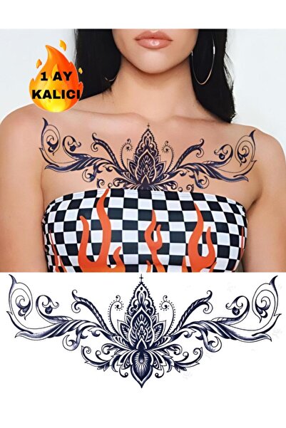 Mecit Tuhafiye 1 AY KALICI LOTUS ÇİÇEĞİ BÜYÜK BOY GEÇİCİ DÖVME